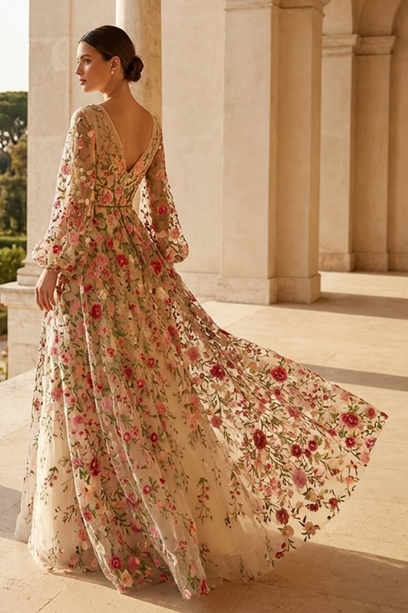 Wildflower Romance Embroidered Maxi Dress | Jewelclues
