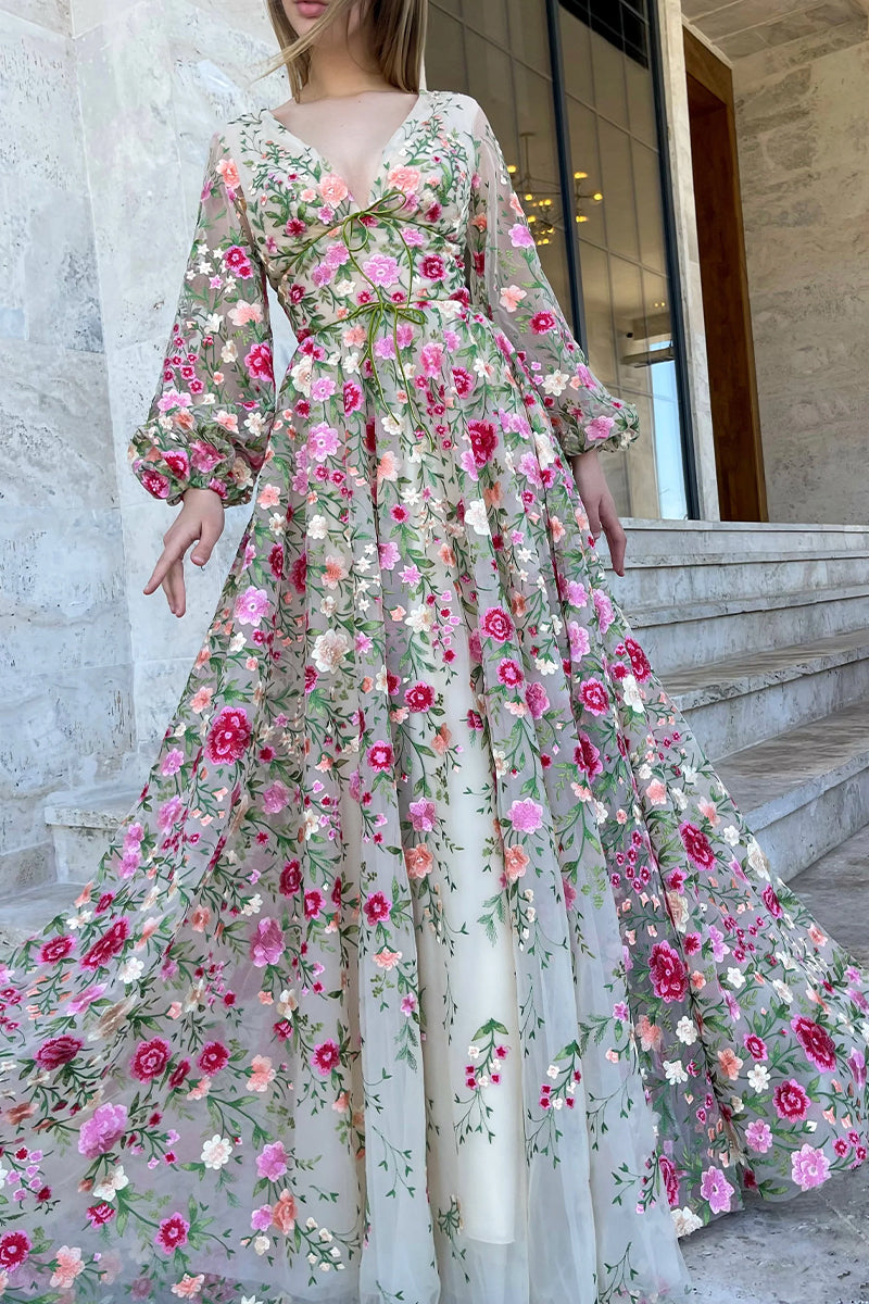 Wildflower Romance Embroidered Maxi Dress | Jewelclues