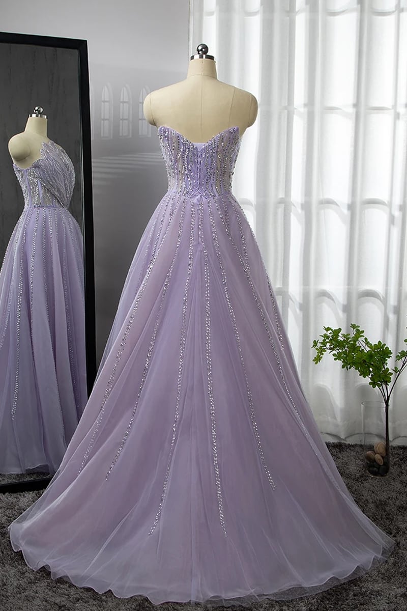Wow Elegance Strapless Maxi Dress | Jewelclues | #color_lilac