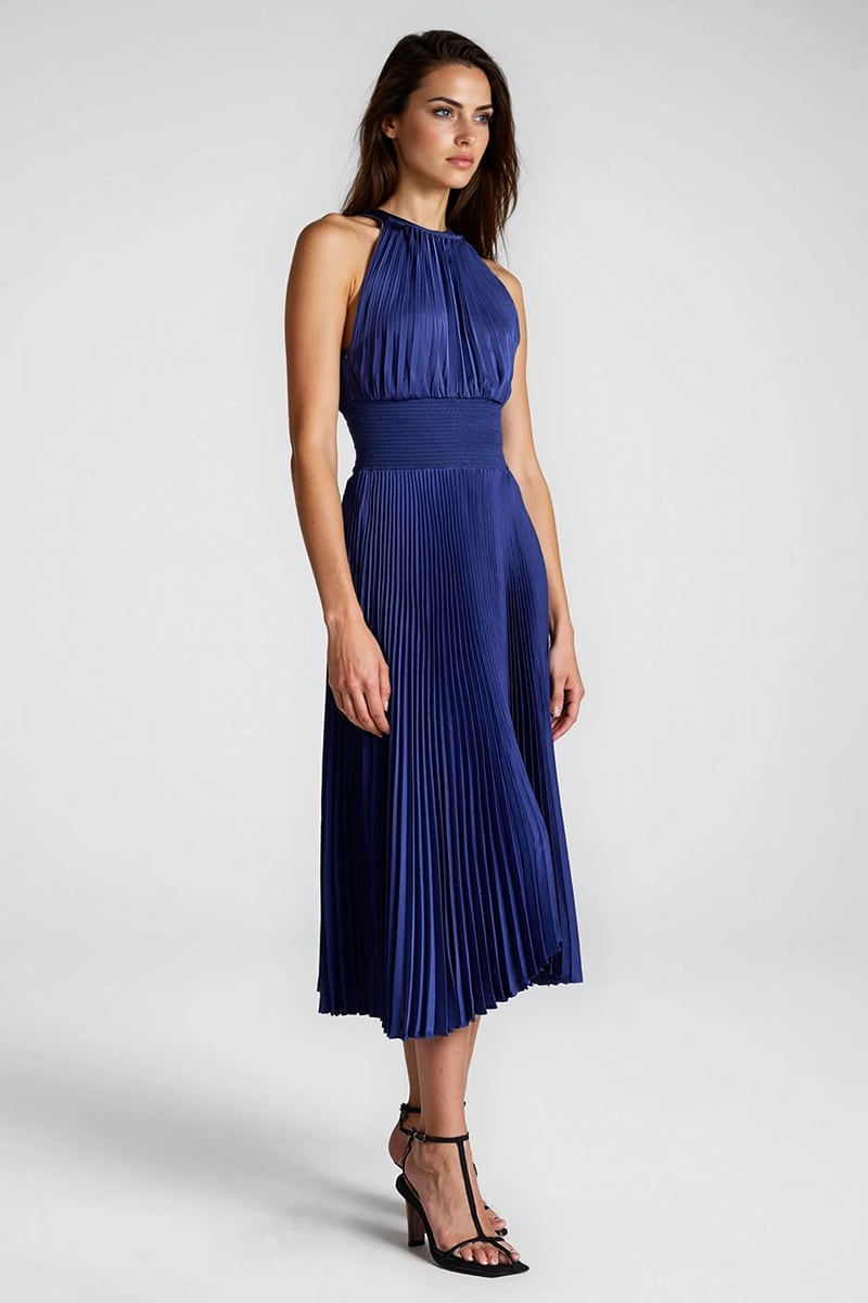 Zephyra Pleated Midi Dress | Jewelclues