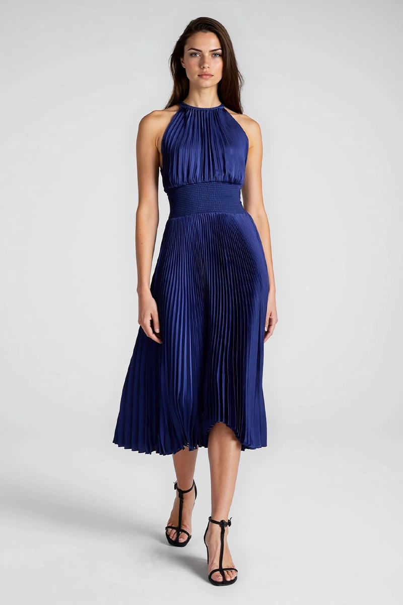Zephyra Pleated Midi Dress | Jewelclues