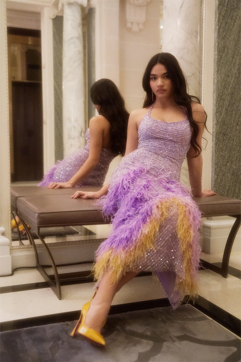 Ziad Beaded Mermaid Maxi Dress | Jewelclues