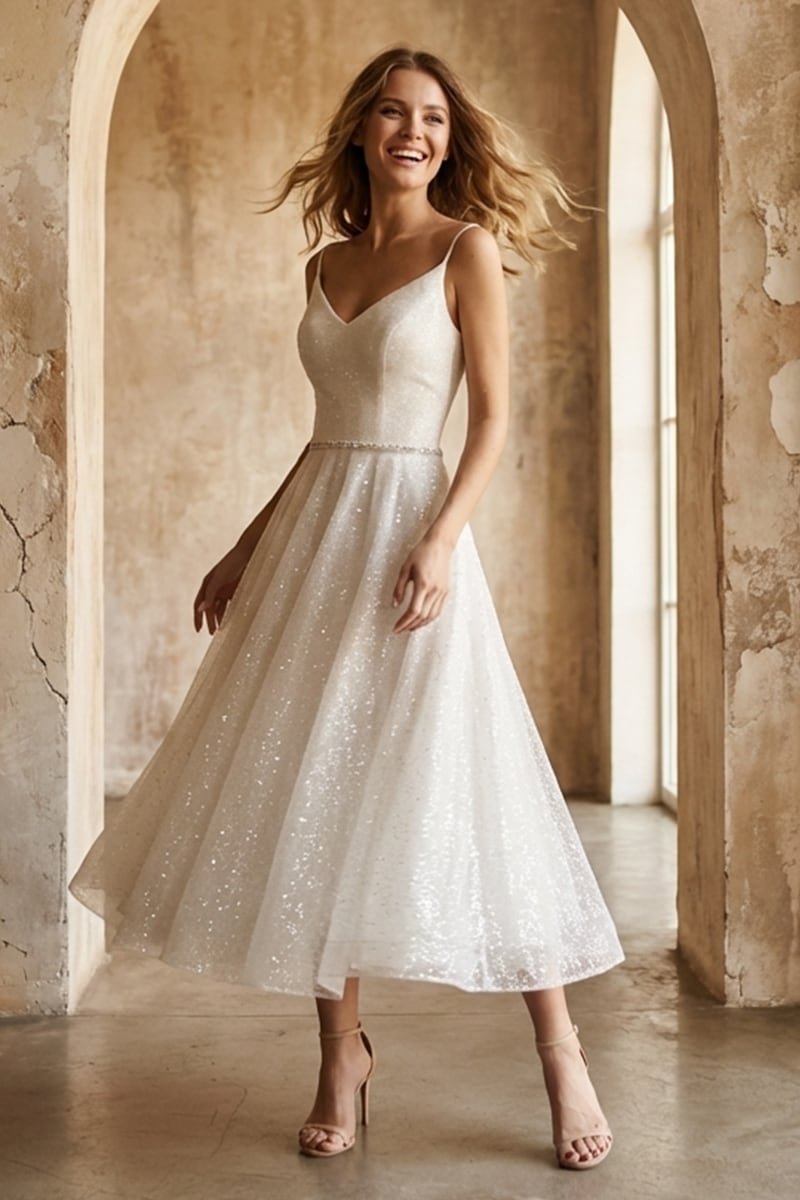 Zinnia Sparkly Midi Dress | Jewelclues