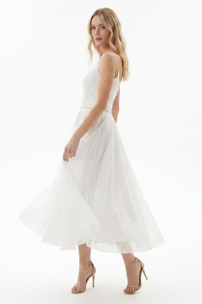 Zinnia Sparkly Midi Dress | JewelClues