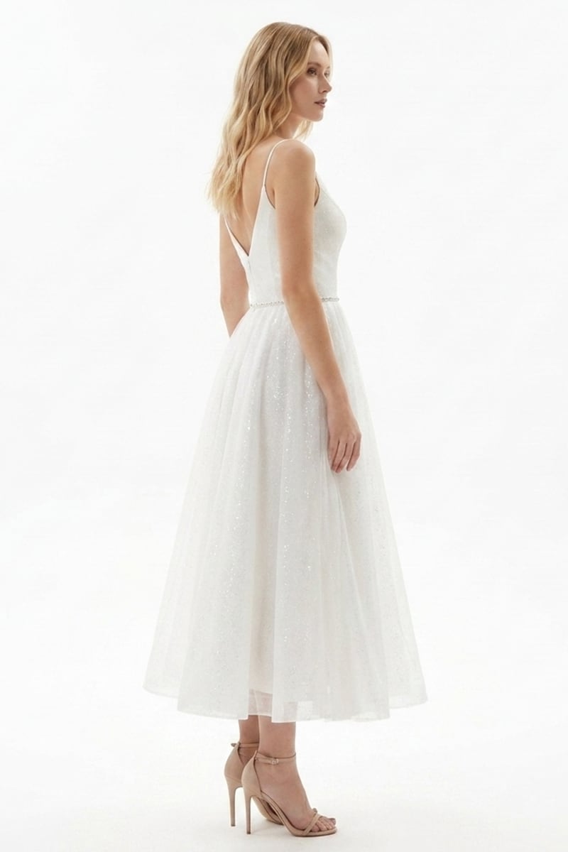 Zinnia Sparkly Midi Dress | JewelClues