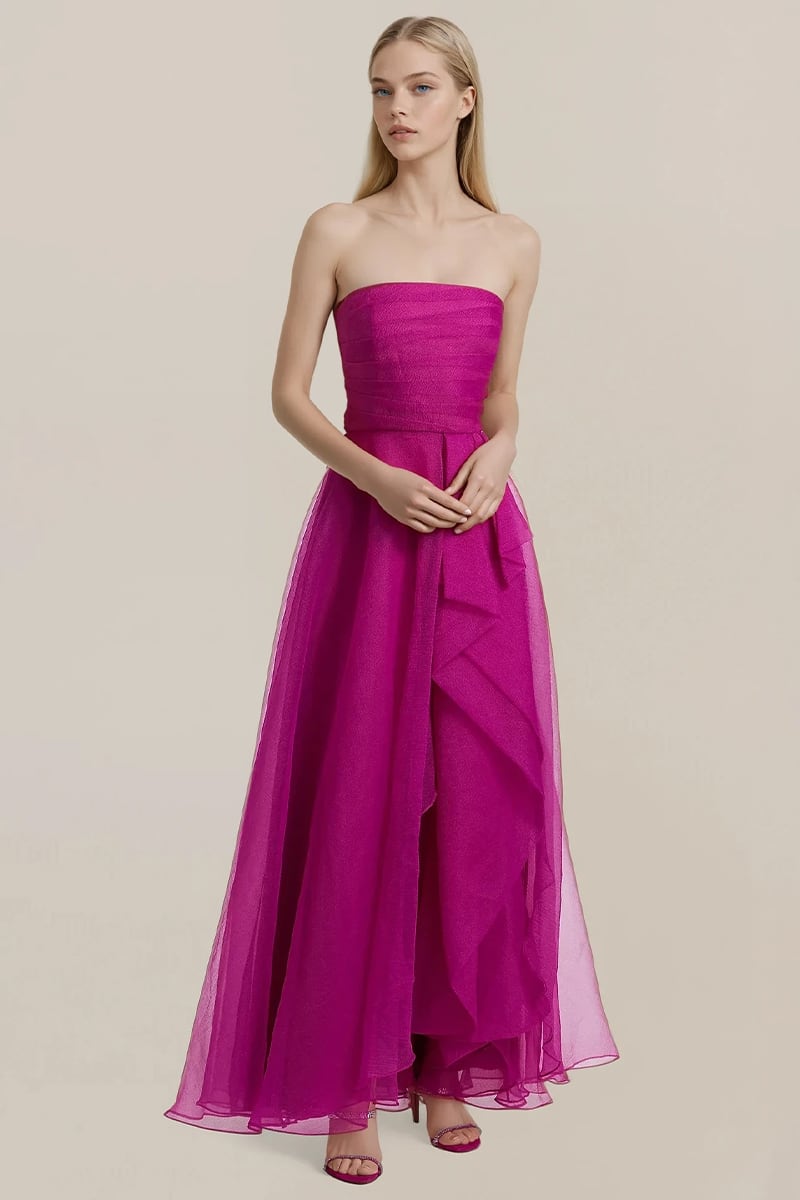 Zoa Strapless Draped Maxi Dress | Jewelclues