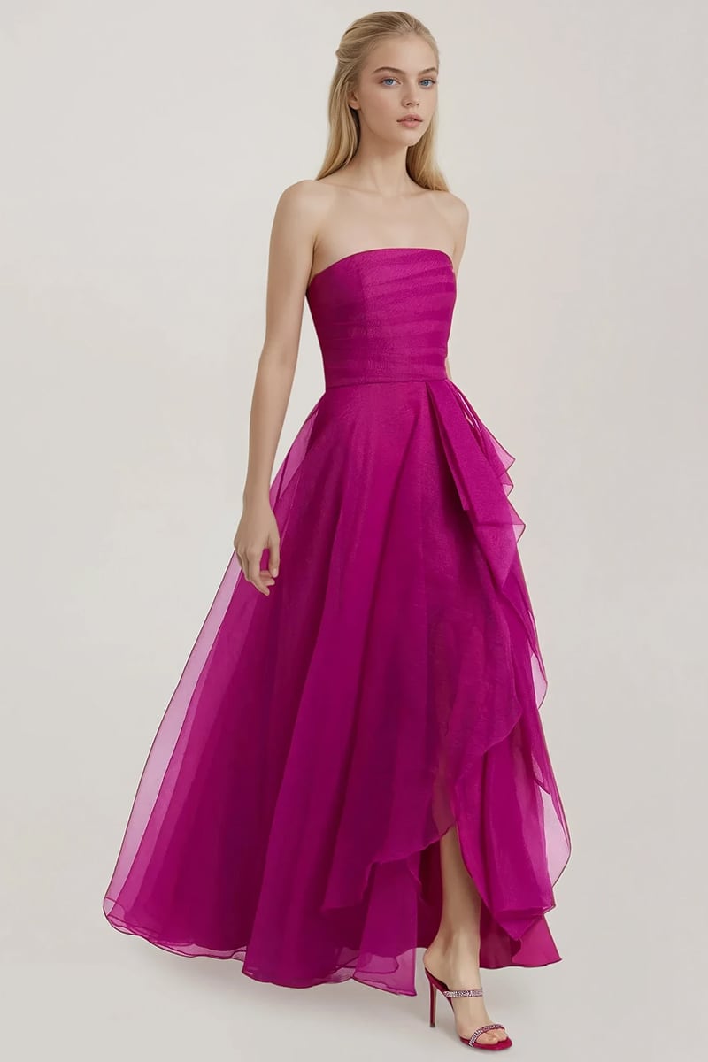 Zoa Strapless Draped Maxi Dress | Jewelclues