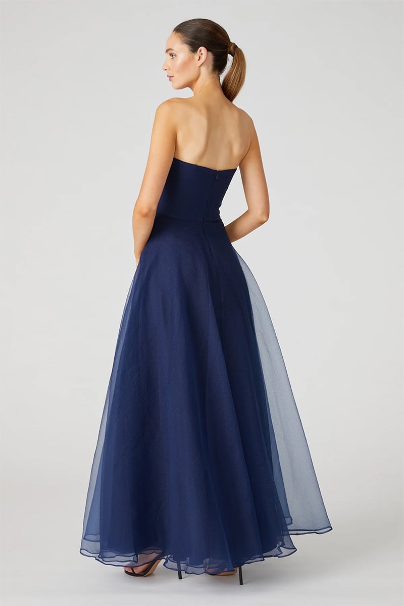 Zoa Strapless Maxi Dress | Jewelclues #color_navy blue