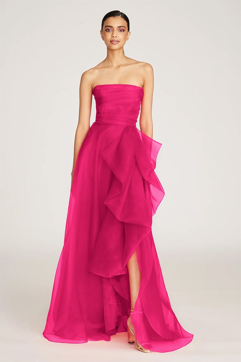 Zoa Strapless Maxi Dress | Jewelclues #color_hot pink