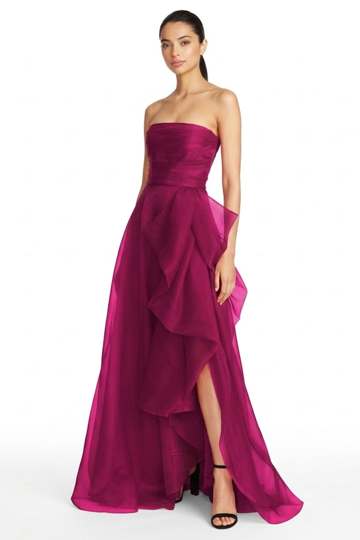 Zoya Strapless Maxi Dress | JewelClues #color_magenta