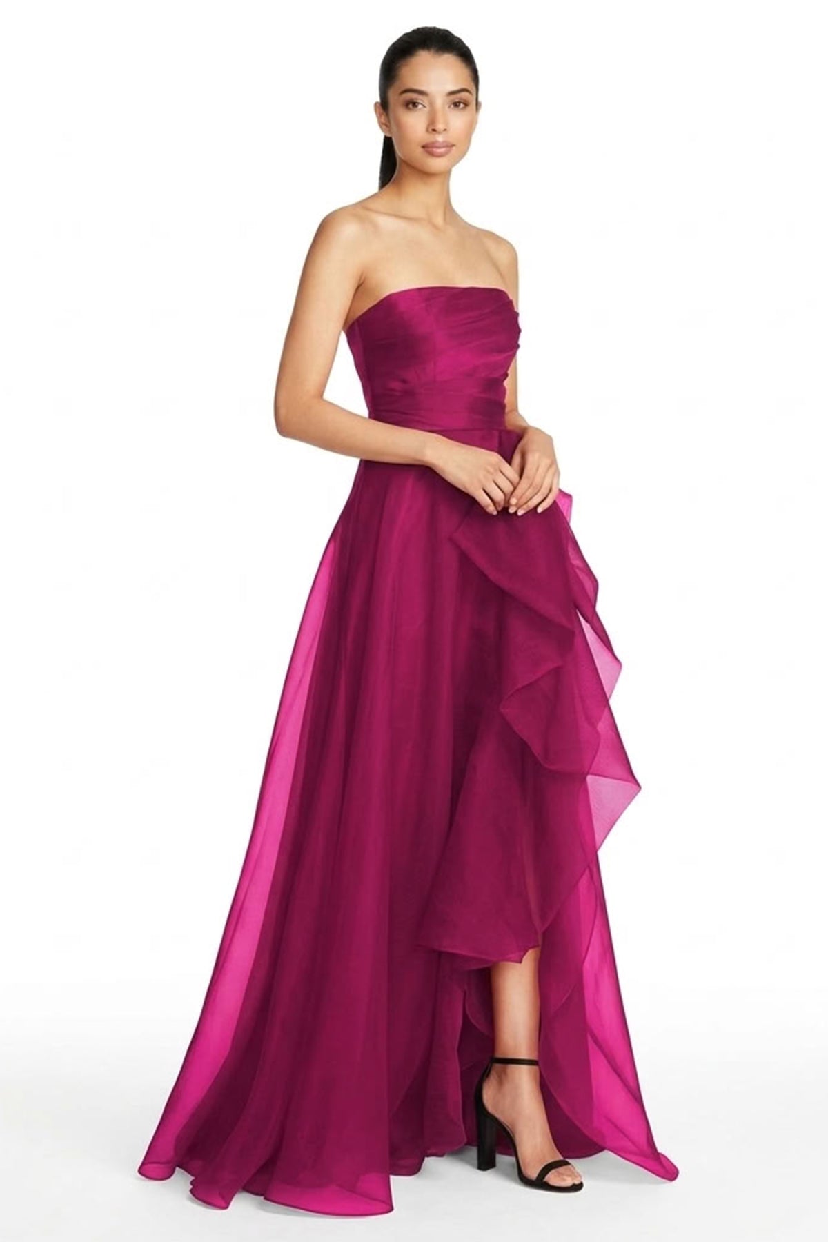 Zoya Strapless Maxi Dress | JewelClues #color_magenta
