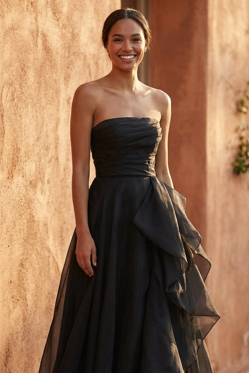 Zoya Strapless Maxi Dress | Jewelclues #color_black
