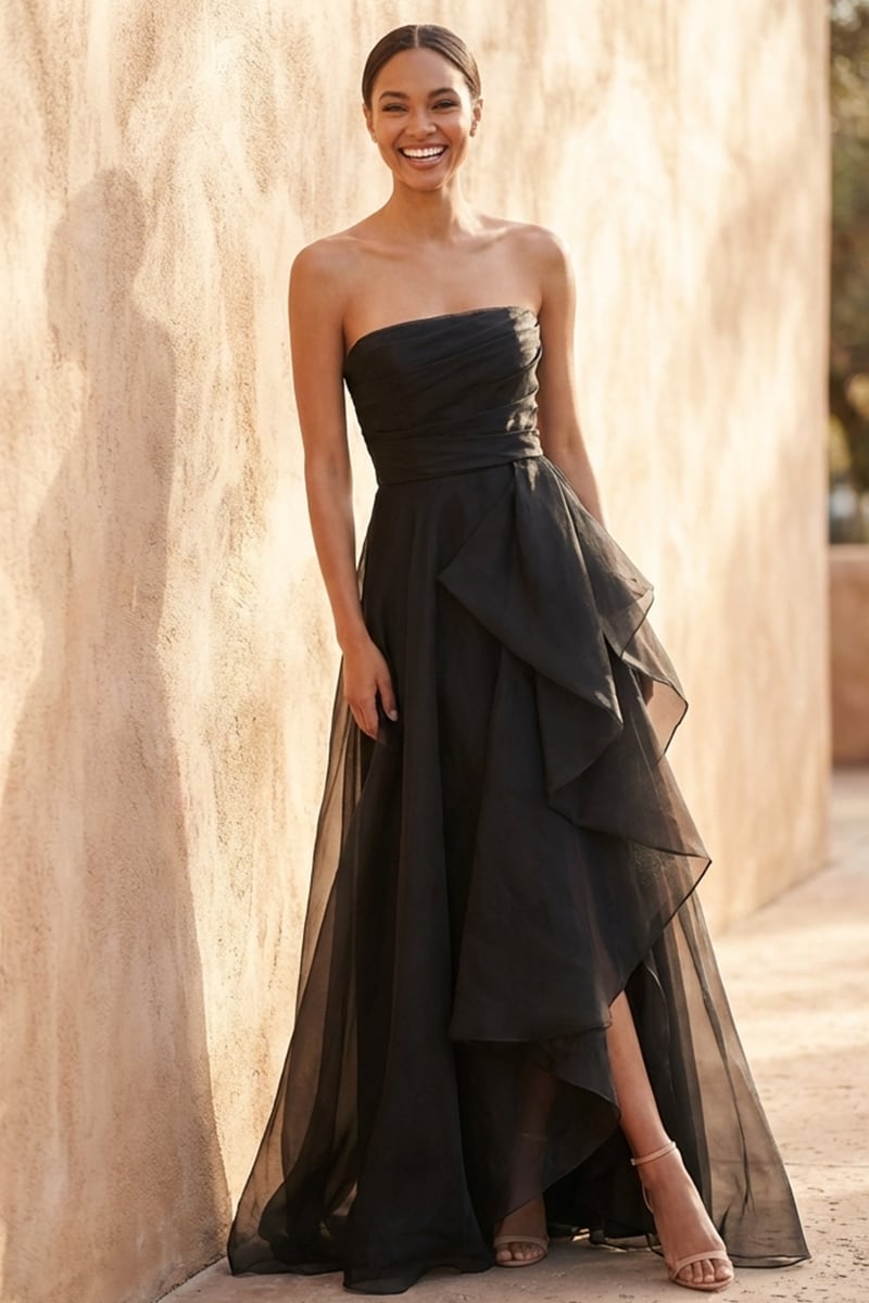 Zoya Strapless Maxi Dress | Jewelclues #color_black