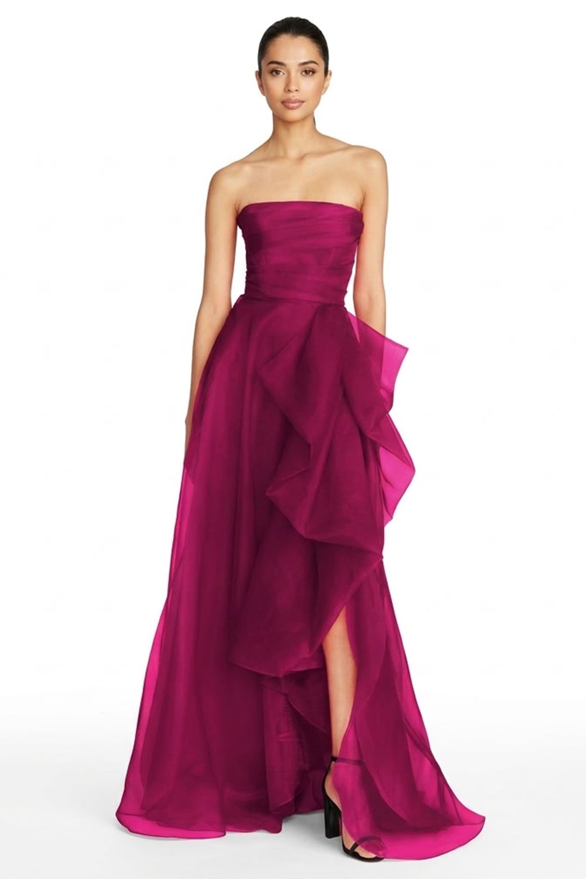 Zoya Strapless Maxi Dress | JewelClues #color_magenta