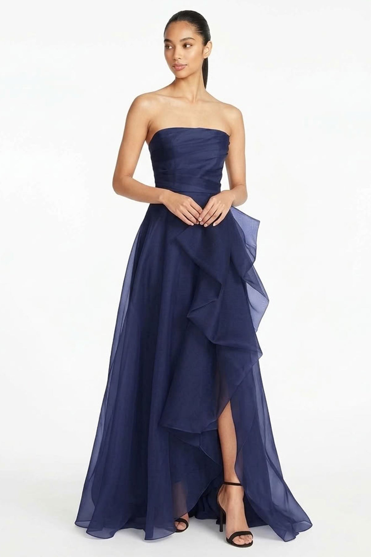 Zoya Strapless Maxi Dress | JewelClues #color_navy blue