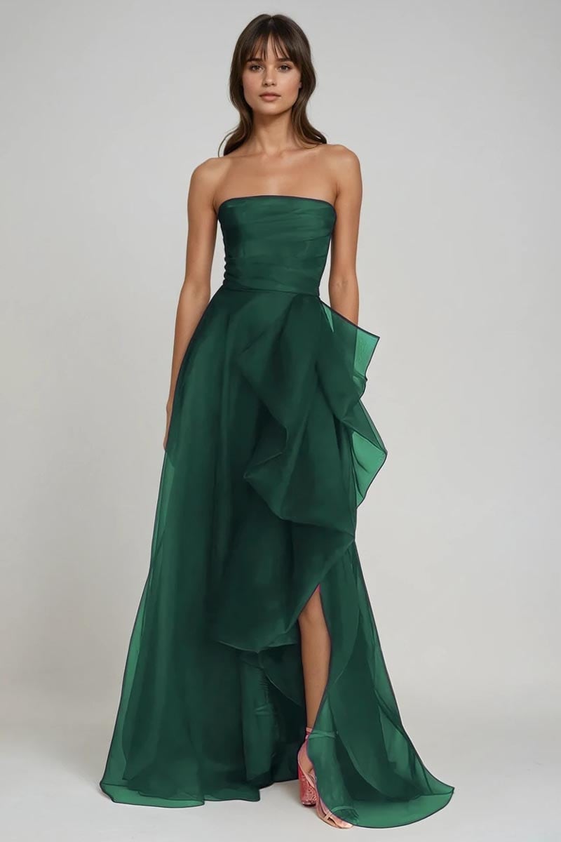 Zoya Strapless Maxi Dress | Jewelclues #color_green