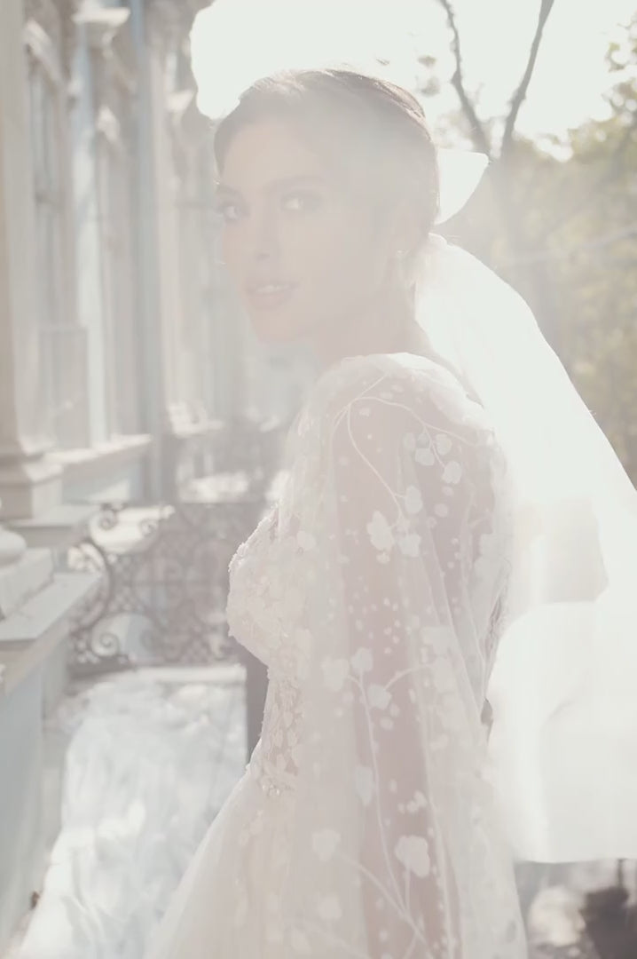 Forever Yours Romantic Floral Lace Wedding Dress | Jewelclues | #color_white