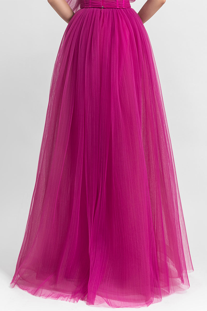 Adrianna 3D Flower Strapless Evening Dress | Jewelclues