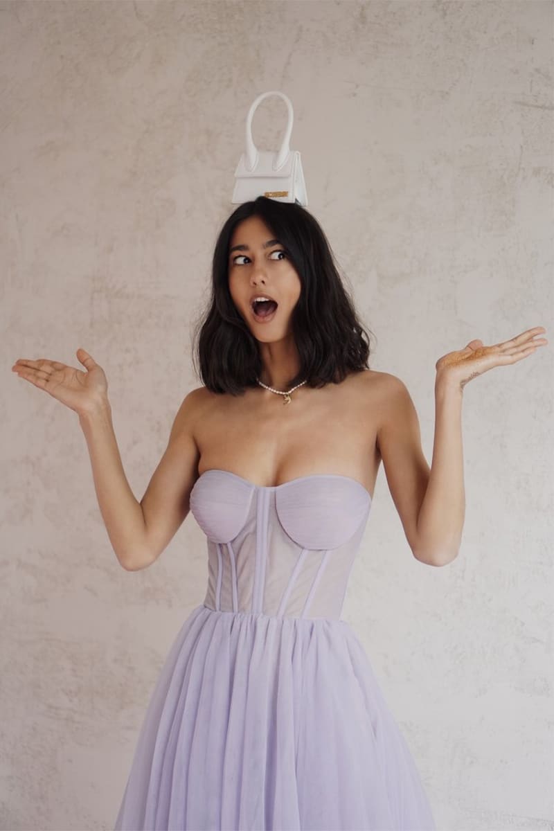 All For Love Strapless Tulle Midi Dress | Jewelclues | #color_lavender