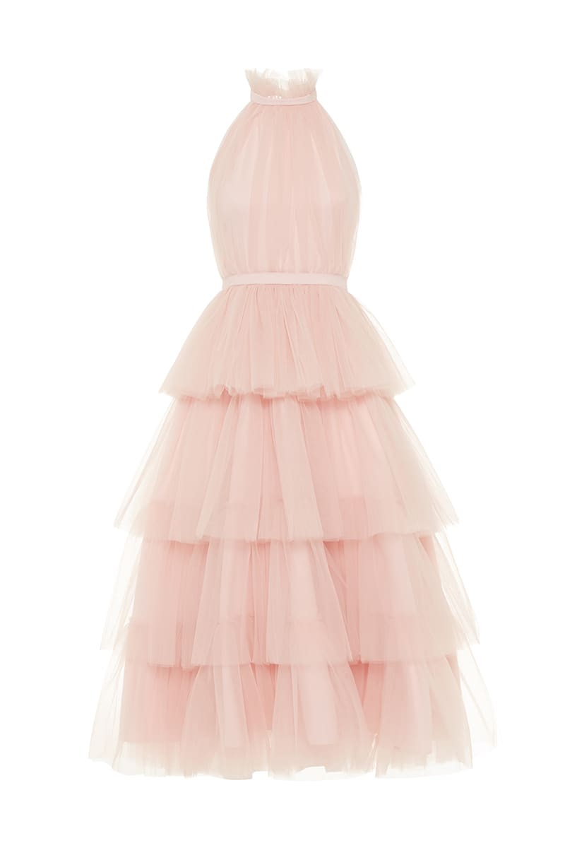 Always Be There Backless Tiered Maxi Dress | Jewelclues | #color_pink
