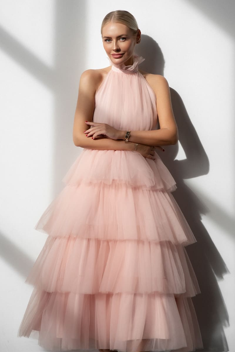 Always Be There Backless Tiered Maxi Dress | Jewelclues | #color_pink