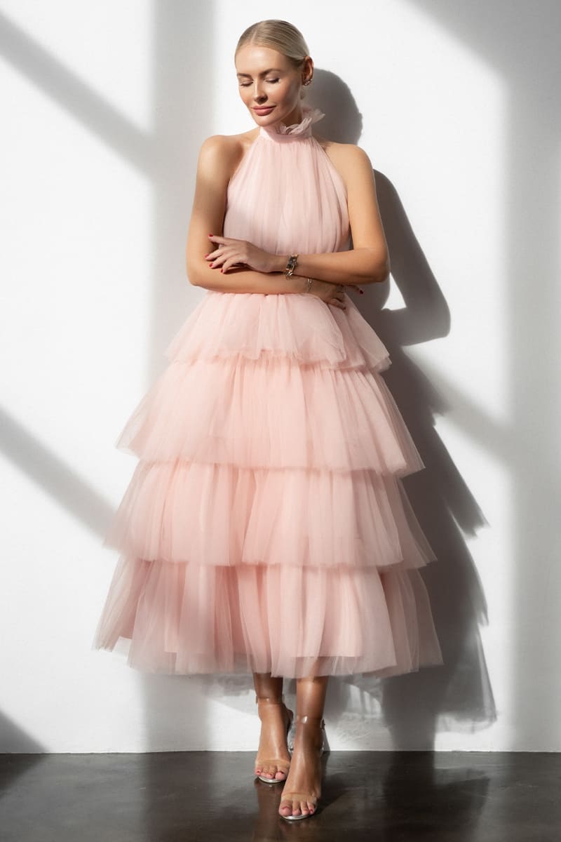 Always Be There Backless Tiered Maxi Dress | Jewelclues | #color_pink
