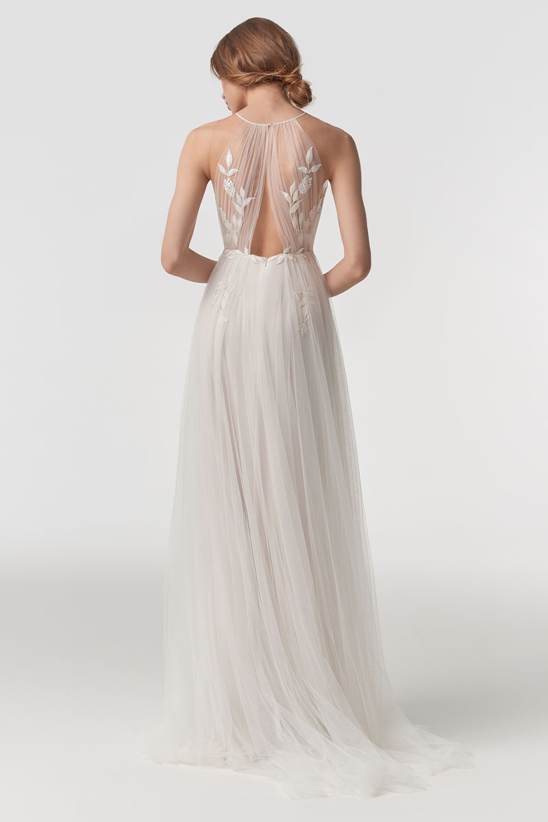 Amalfia Halter A-line Wedding Dress | Jewelclues