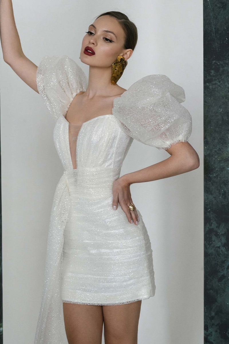 Angelic Love Puff Sleeve Mini Dress | Jewelclues