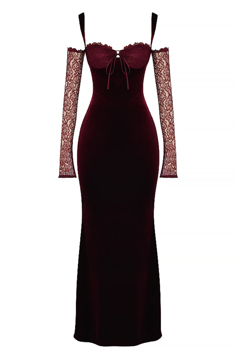 Beautiful Evening Velvet Maxi Dress | Jewelclues