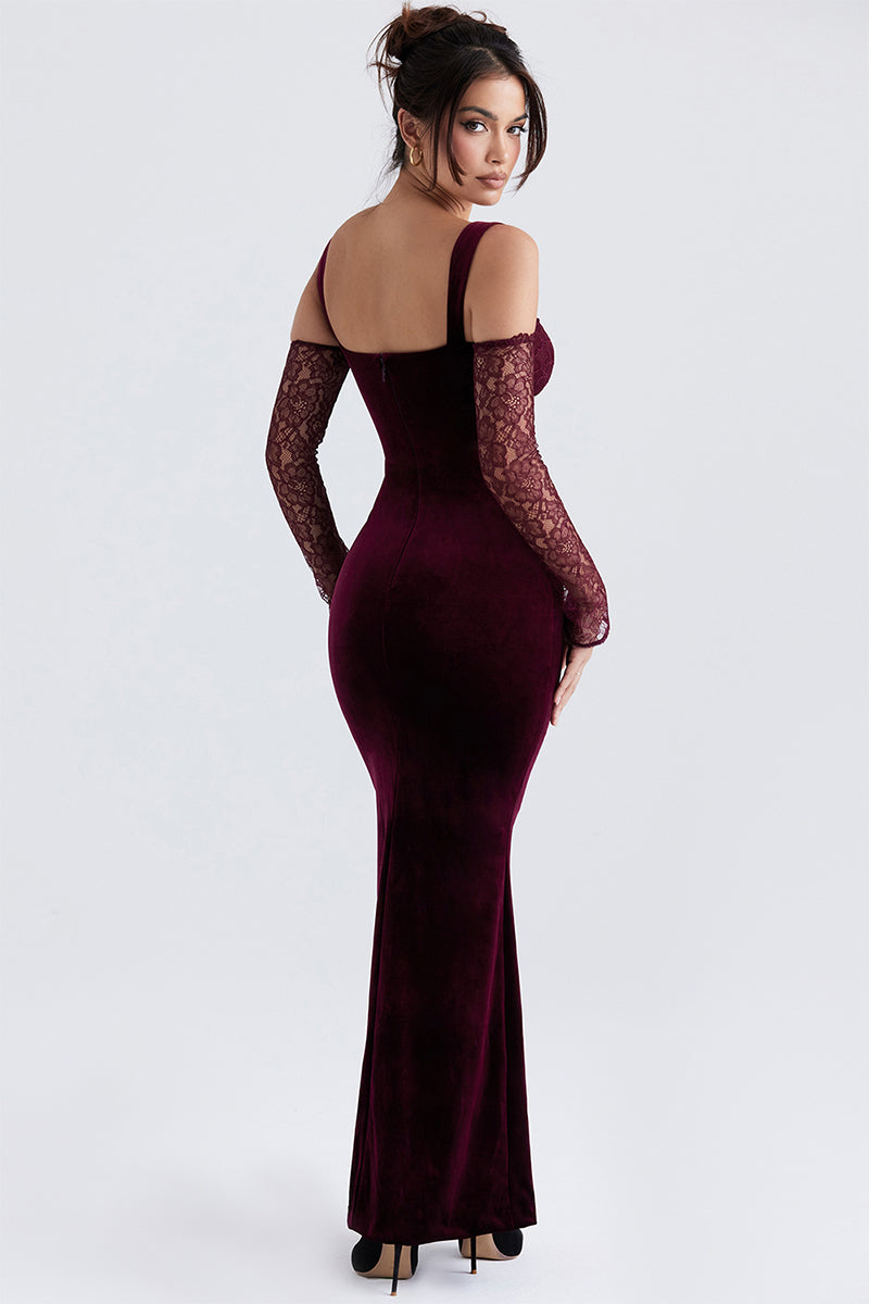 Beautiful Evening Velvet Maxi Dress | Jewelclues