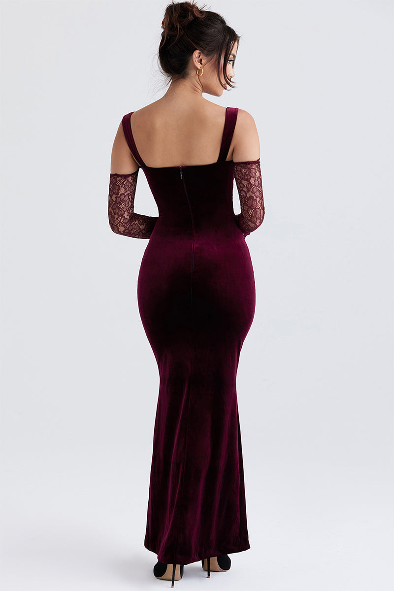 Beautiful Evening Velvet Maxi Dress | Jewelclues