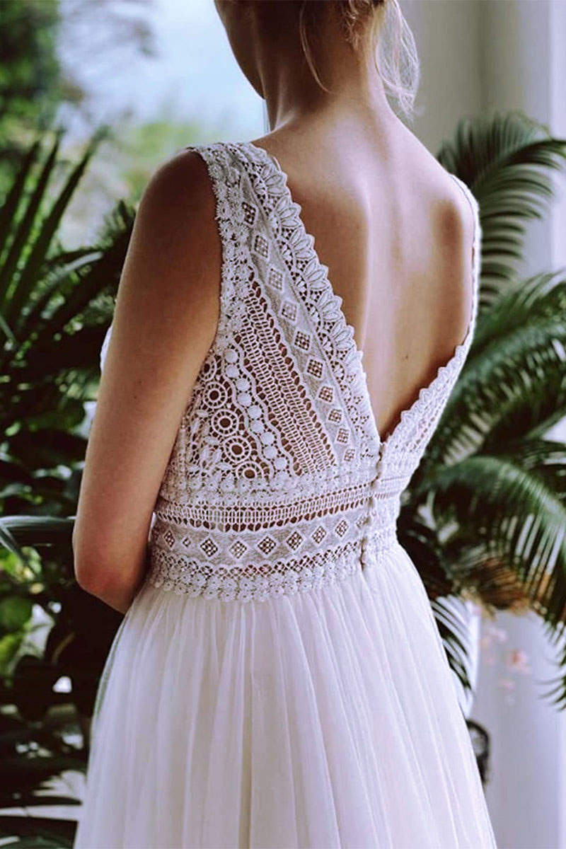 Belong With You White Lace Tulle Gown | Jewelclues | #color_white