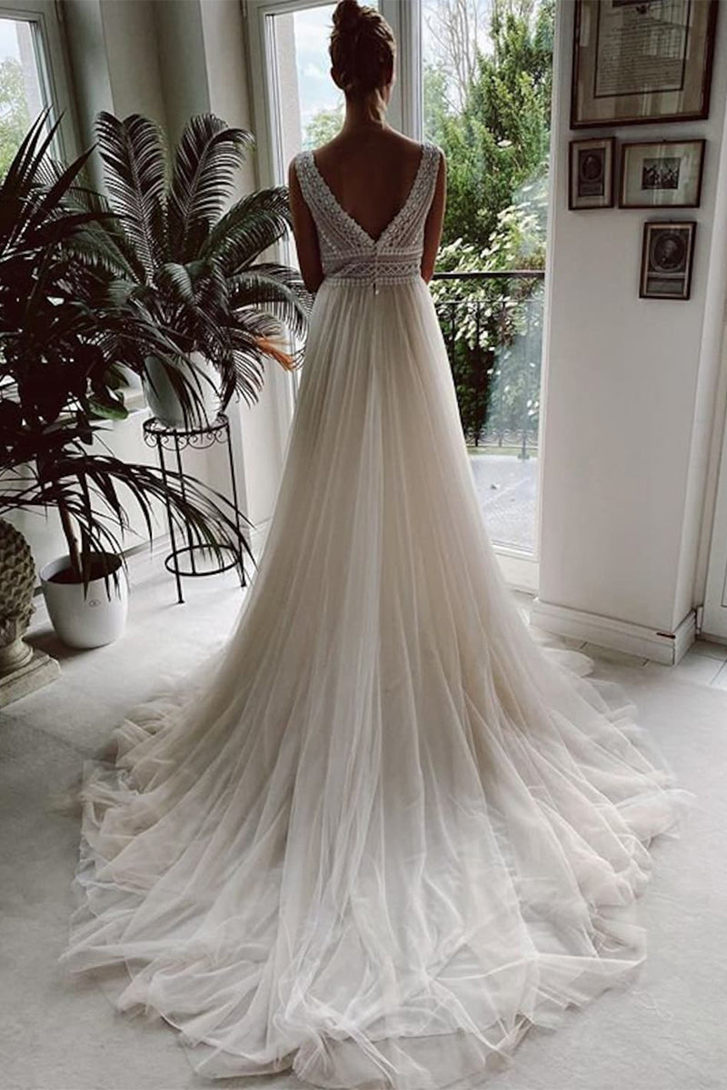 Belong With You White Lace Tulle Gown | Jewelclues | #color_ivory