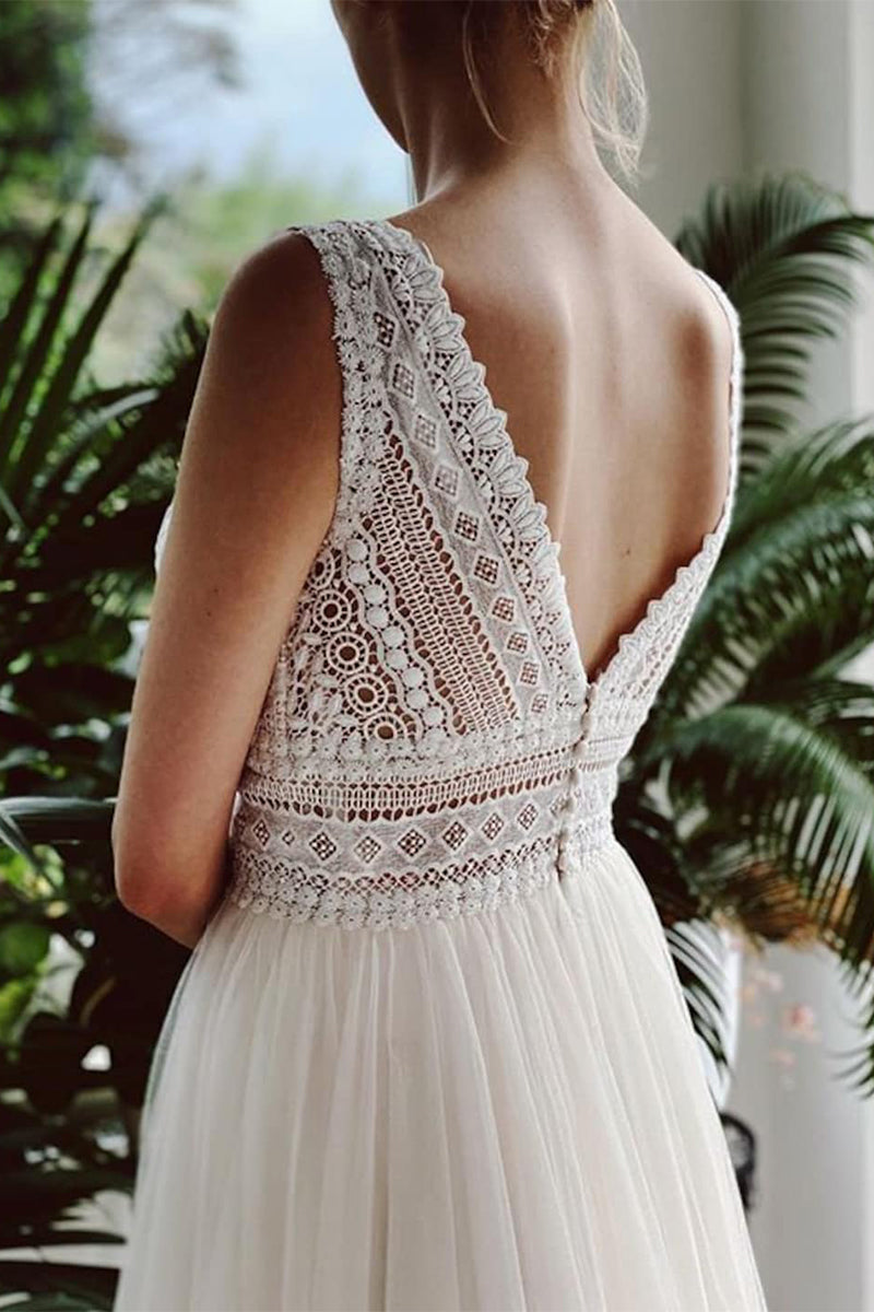 Belong With You White Lace Tulle Gown | Jewelclues | #color_ivory