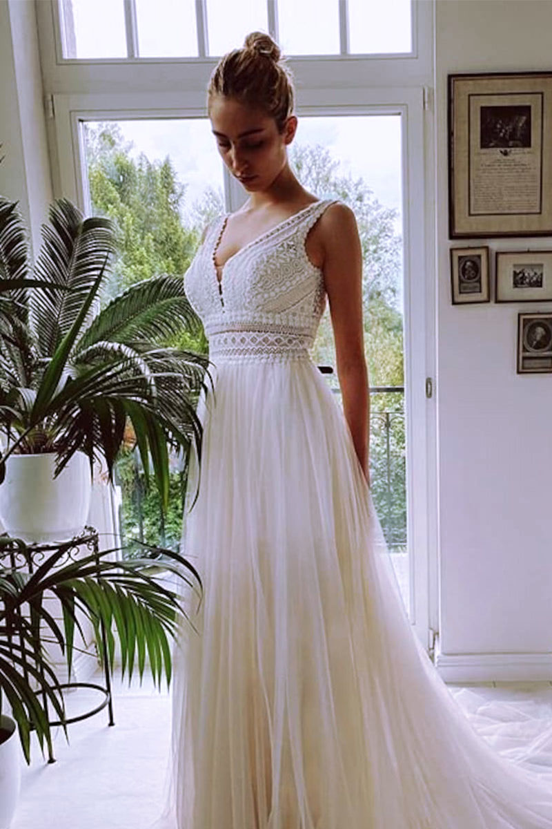 Belong With You White Lace Tulle Gown | Jewelclues | #color_white