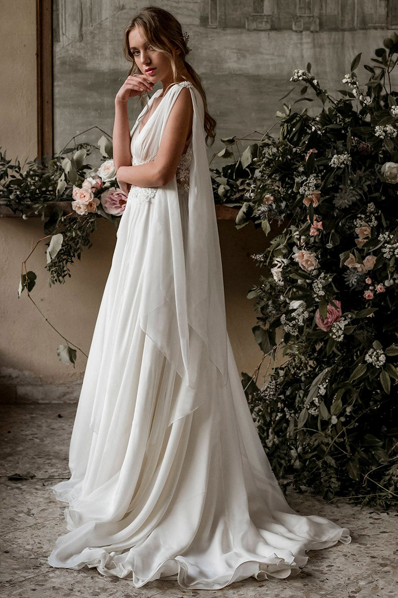 Bohemian Goddess Wedding Dress | Jewelclues | #color_ivory