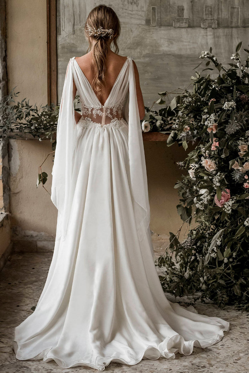 Bohemian Goddess Wedding Dress | Jewelclues | #color_ivory