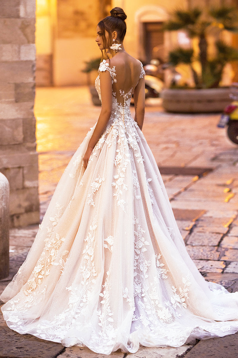 Cecilia Lace A-Line Wedding Dress | Jewelclues