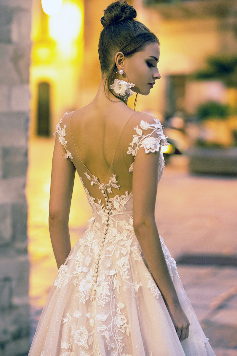 Cecilia Lace A-Line Wedding Dress | Jewelclues