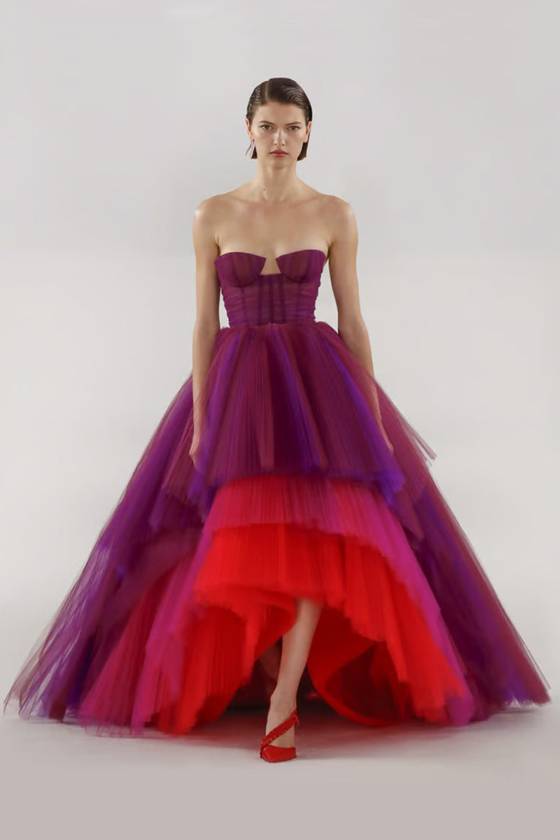 Celebration Time Asymmetrical Strapless Maxi Dress | Jewelclues