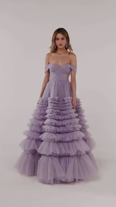 Duchess Off-The-Shoulder Prom Maxi Dress | Jewelclues