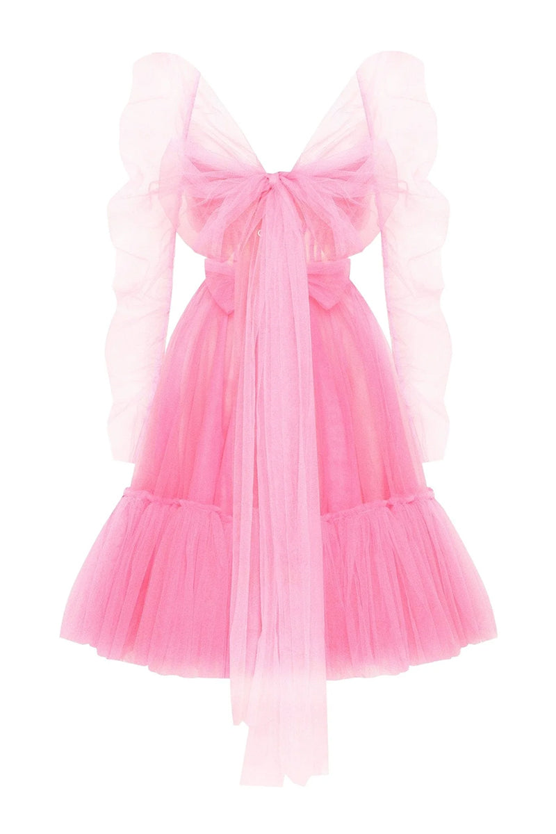 Ellee Strapless Tulle Mini Dress | Jewelclues | #color_pink