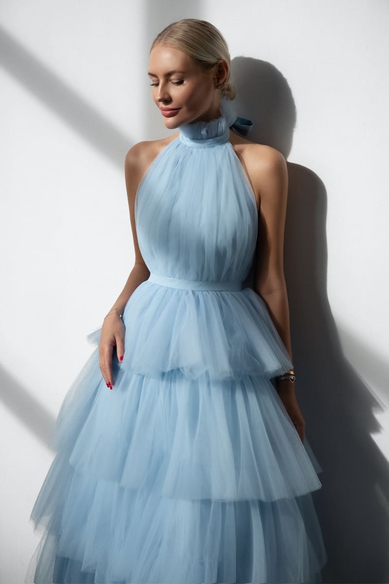Elowen Tulle Maxi Dress | Jewelclues | #color_light blue