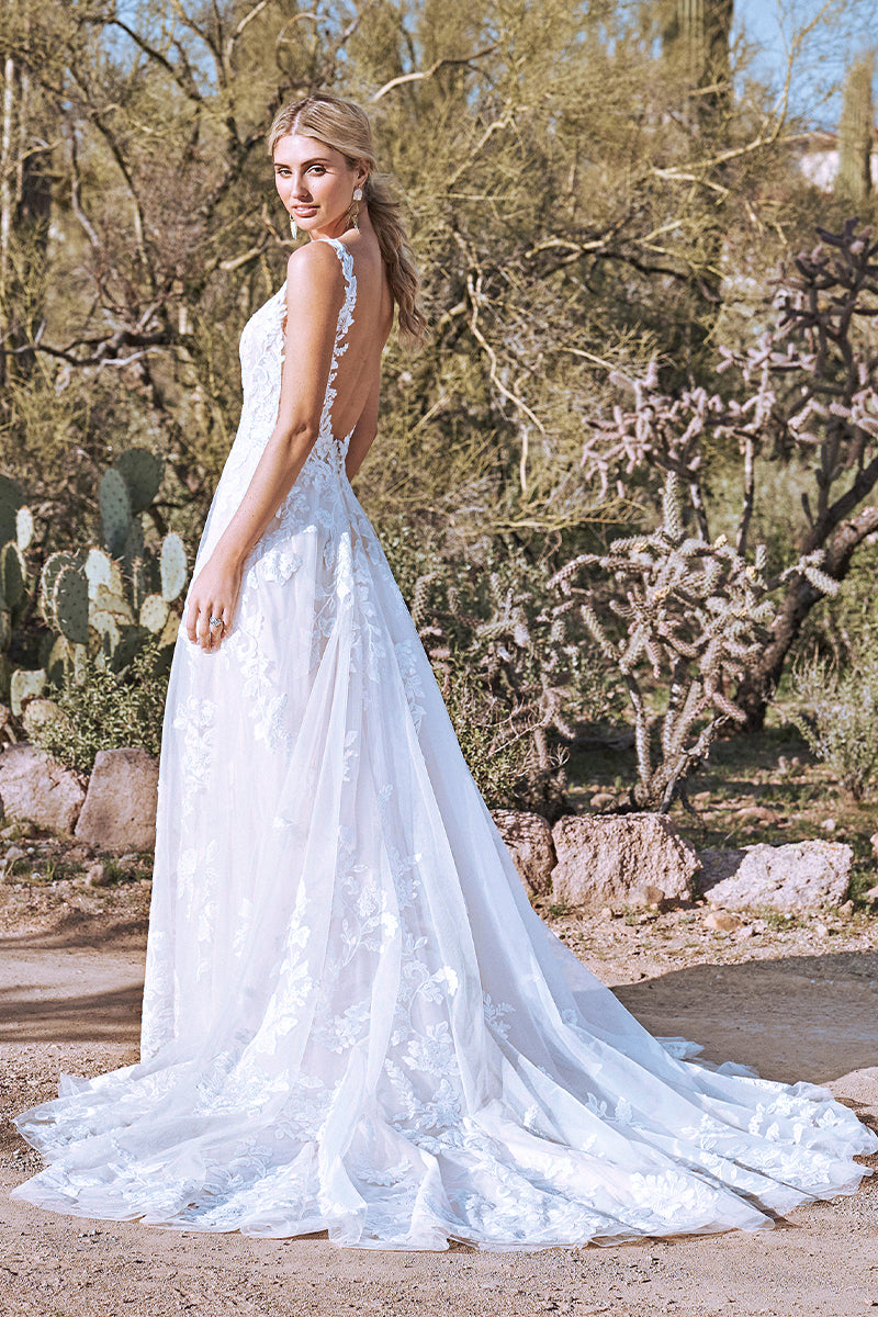 Eternal Love Lace Applique A-line Wedding Dress | Jewelclues | #color_white