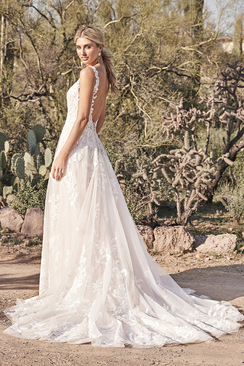 Eternal Love Lace Applique A-line Wedding Dress | Jewelclues | #color_ivory