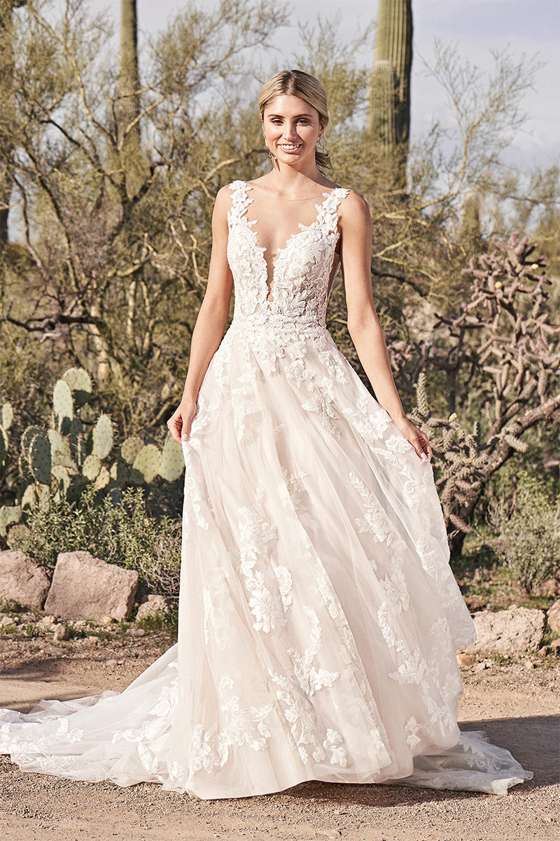 Eternal Love Lace Applique A-line Wedding Dress | Jewelclues | #color_ivory