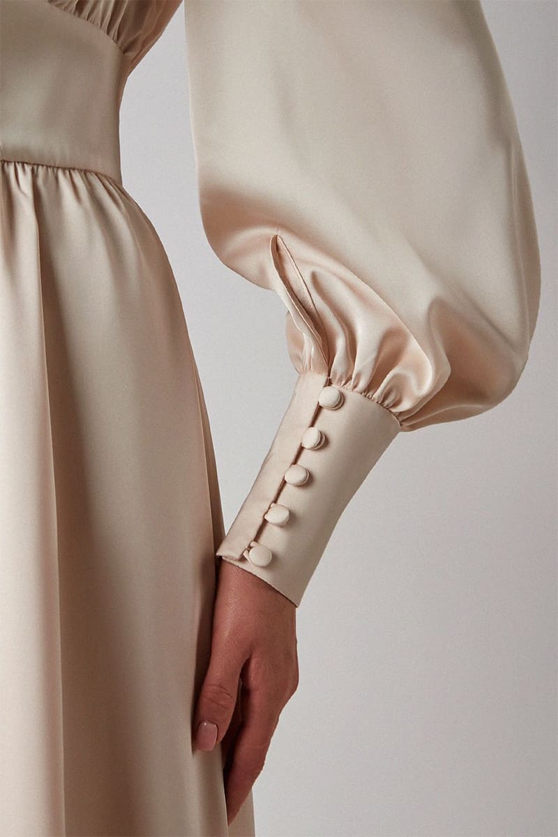 Follow Me Spring Bishop Midi Dress - Jewelclues | #color_beige