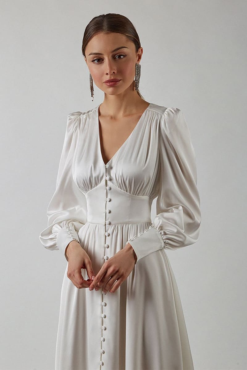 Follow Me Spring Bishop Midi Dress - Jewelclues | #color_white