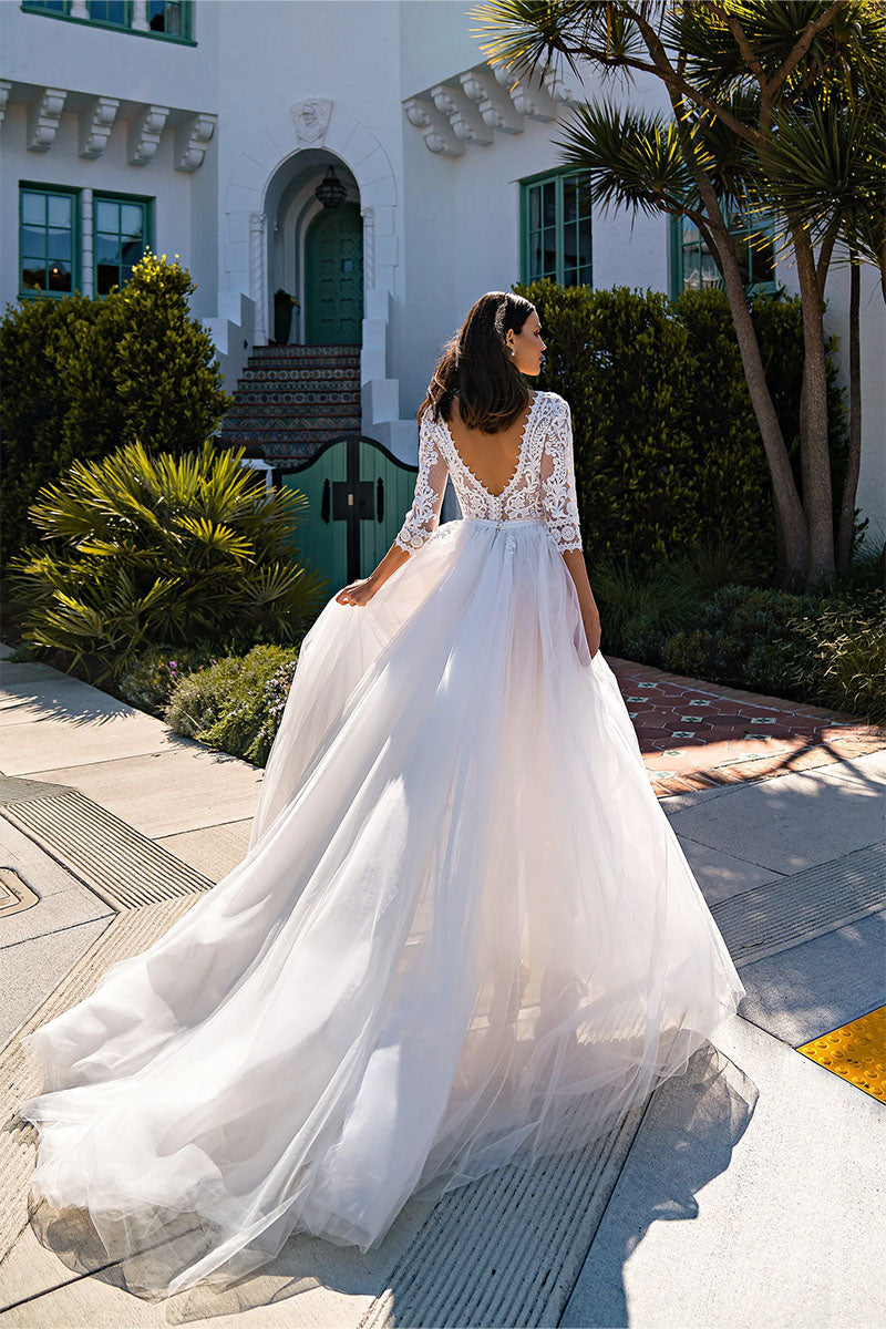 Forever Romantic Ethereal Lace Wedding Dress | Jewelclues