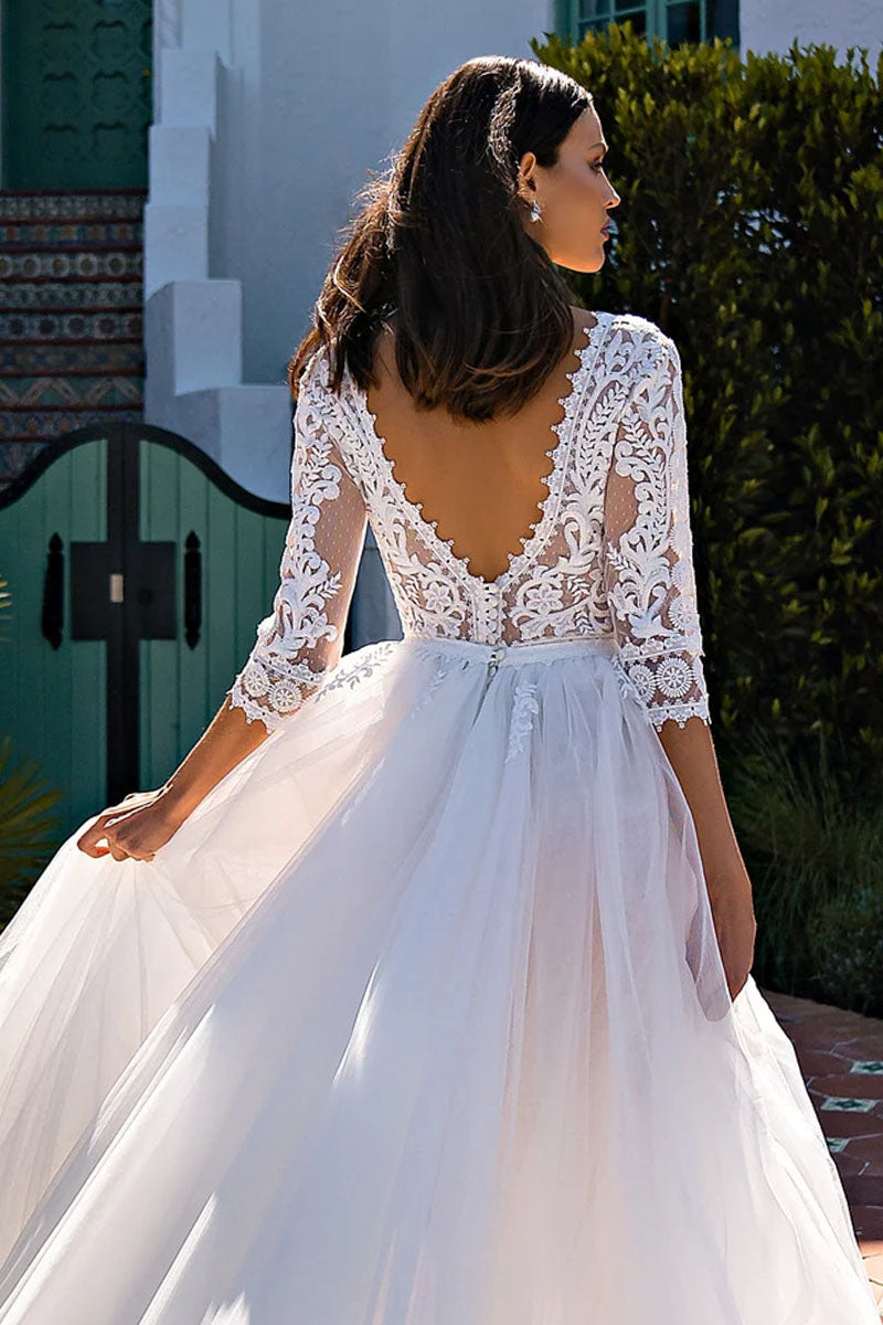 Forever Romantic Ethereal Lace Wedding Dress | Jewelclues